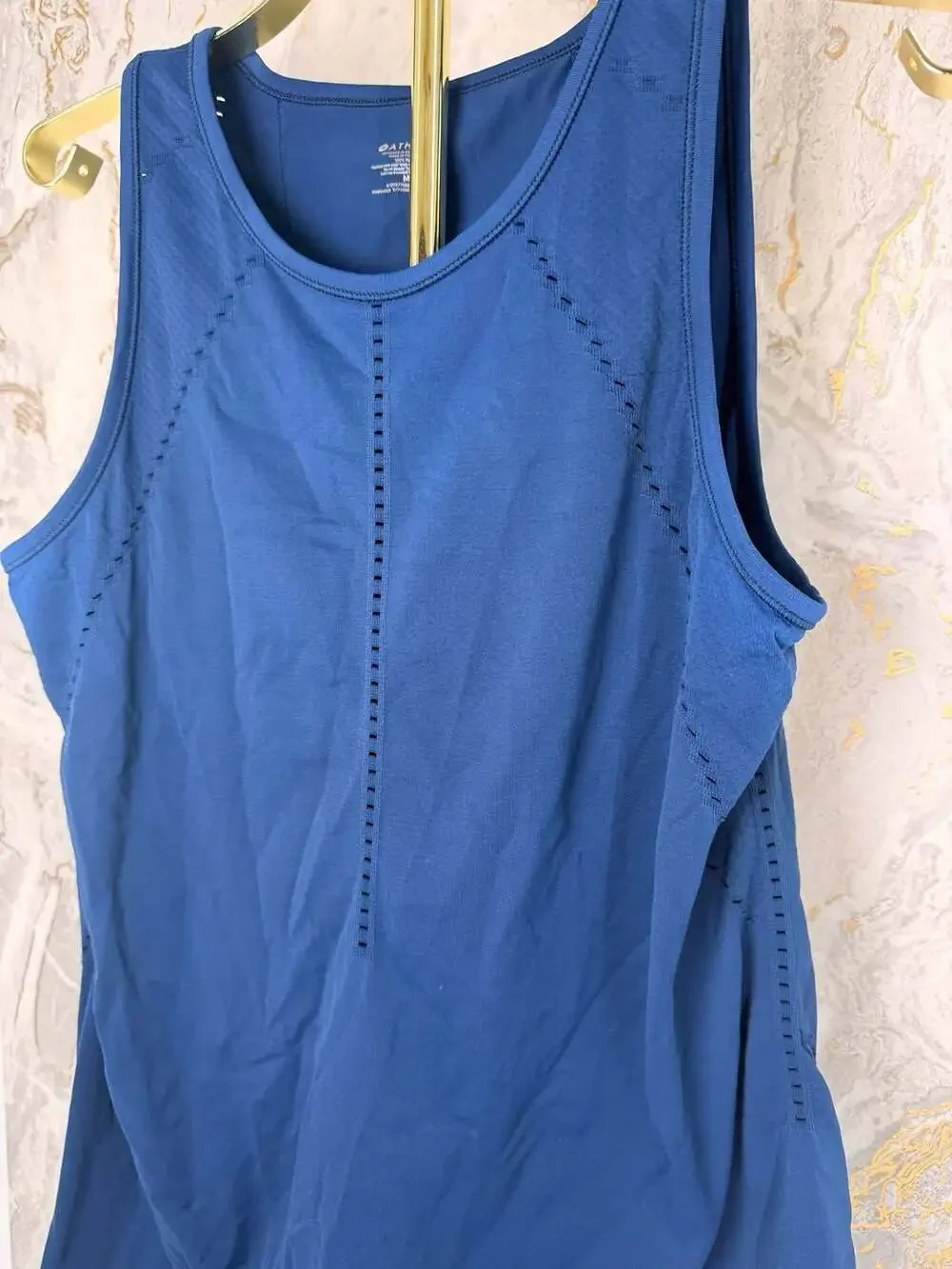 Athleta Foothill Split Back Seamless Tank Top Navy Blue Size M